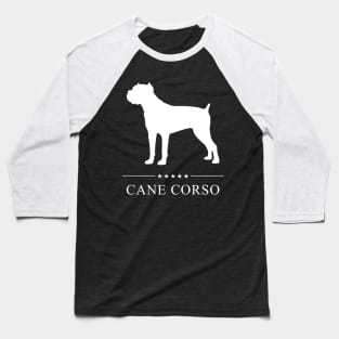 Cane Corso Dog White Silhouette Baseball T-Shirt